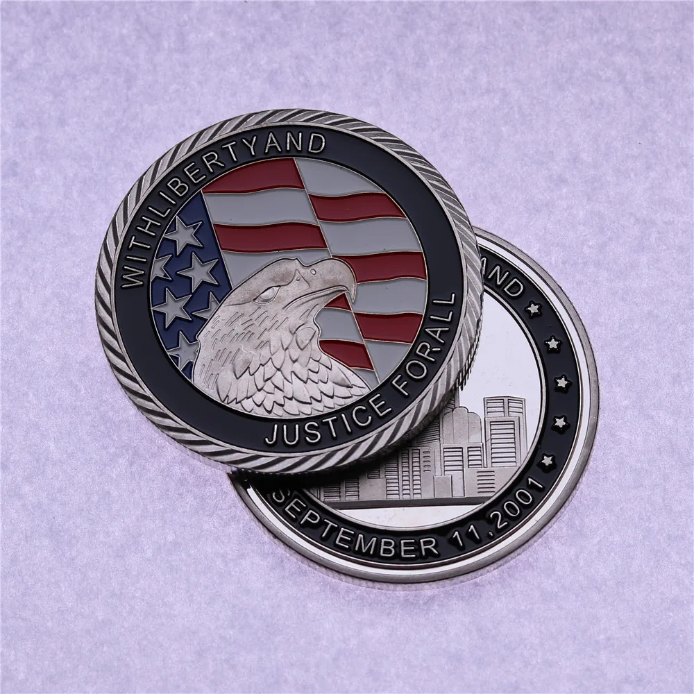 

US 911 Eagle United We Stand With Liberty And Justice For All Silver Plated Coin