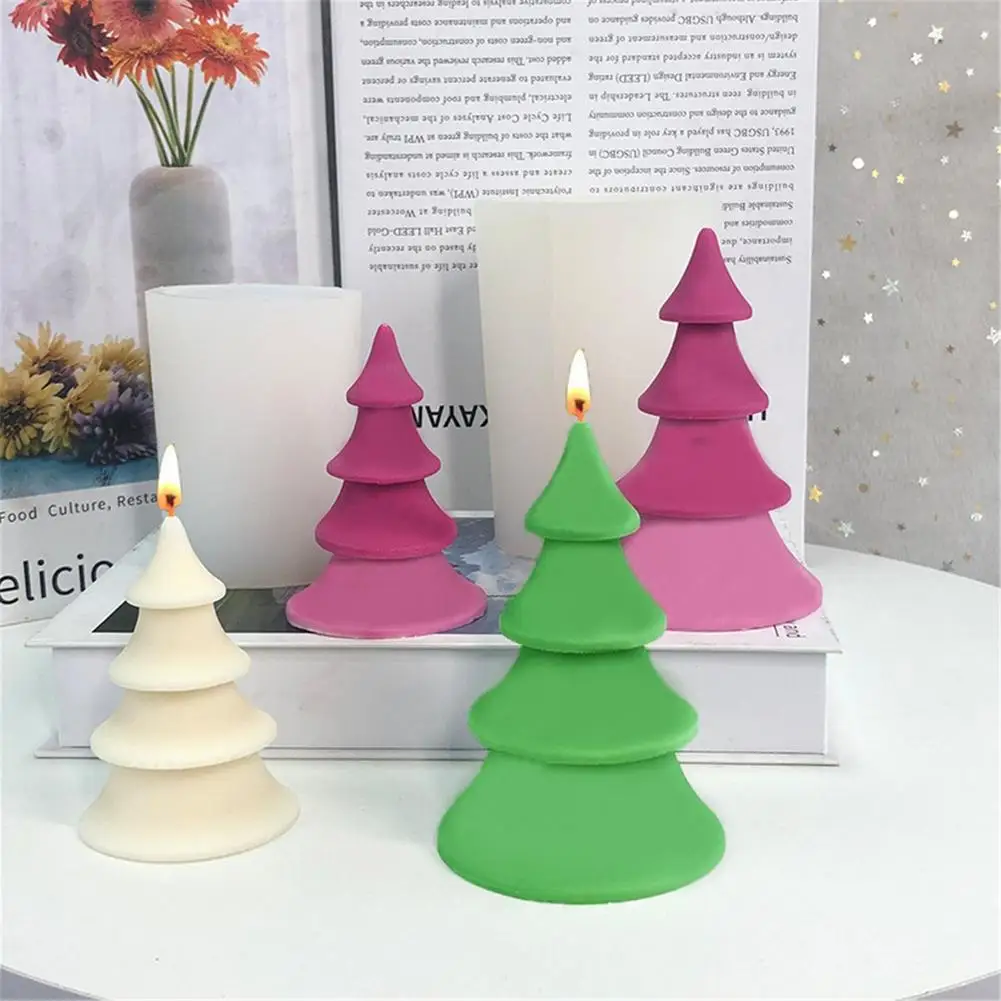 

New Christmas Candle Silicone Mold DIY Four-tier Christmas Tree Scented Gypsum Epoxy Molds Cake Soap Making tool