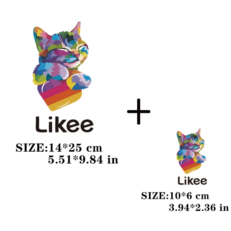 Нашивки в форме сердца Likee на одежду красочные термочувствительные наклейки