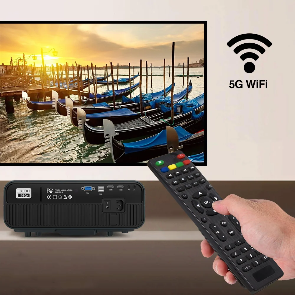 Проектор домашний CAIWEI A12AB коэффициент контрастности 10000:1 система Miracast Android