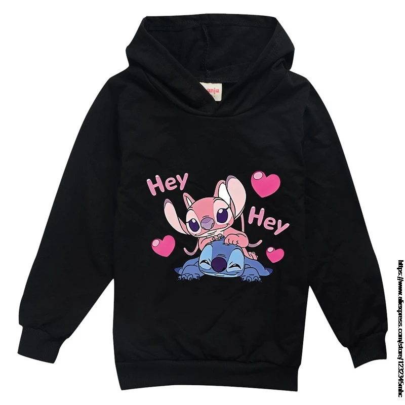 Детские толстовки Disney Stitch Princess детская одежда для девочек аниме свитшот