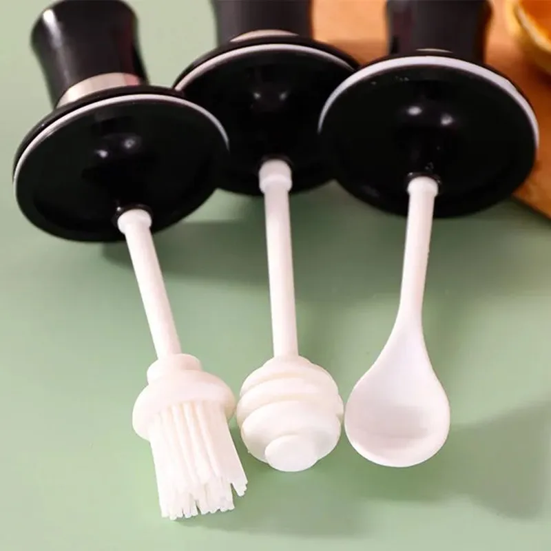 

Glass Seasoning Kitchen Spice Kit Bottles Pepper Spoon Seasoning Jars Oil Brush Honey Container Food Set Storage