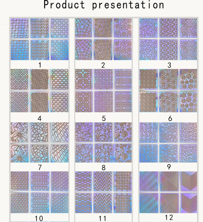 6/12/24 sheets Hollow Nail Art Tips Laser Guides Transfer Stickers Accessories French Tips Manicure Decal Decoration Stamping Template Nail Tools