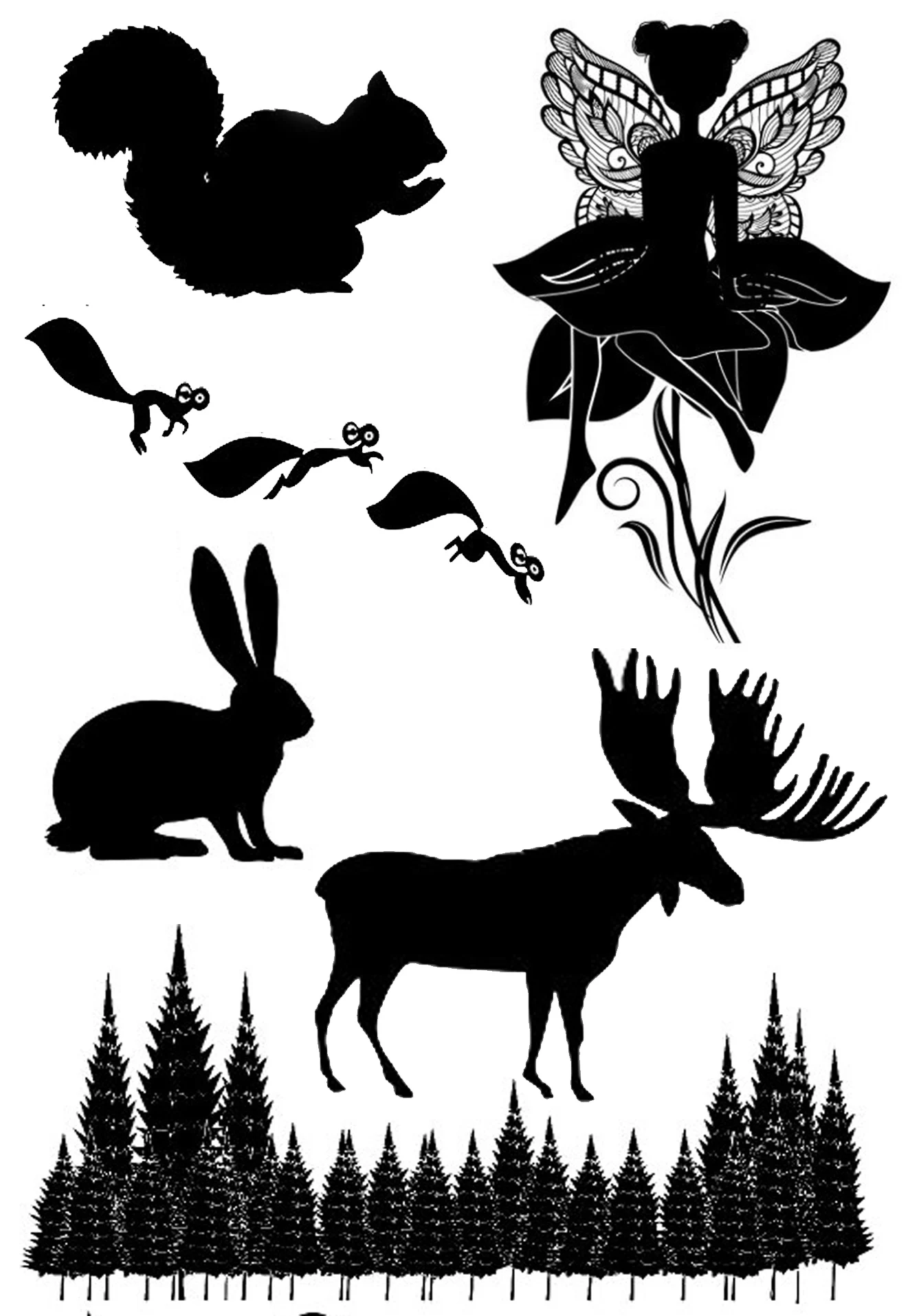 Прозрачный штамп с лесными животными для скрапбукинга/изготовления