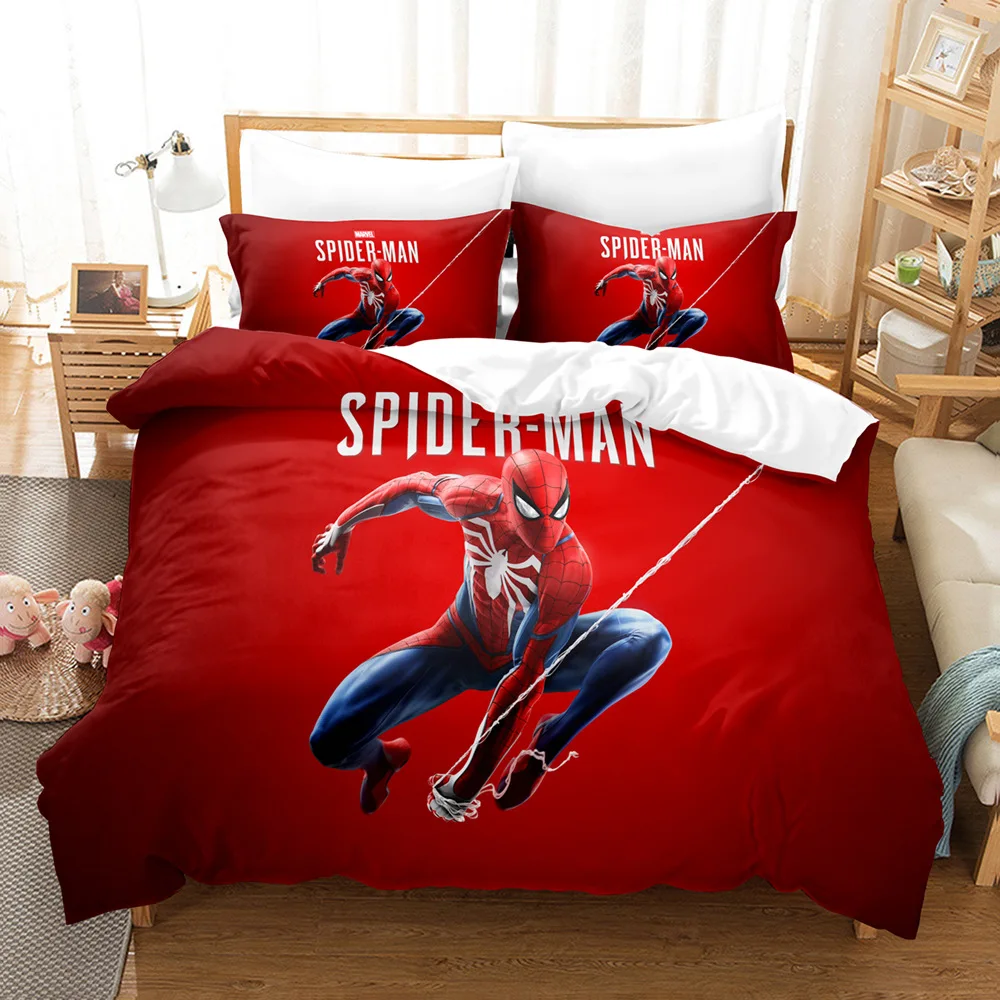 

SpiderMan Three-Piece Quilt Cover Cartoon 3D Bedding Set Child Bedroom Duvet Cover Single Double Queen King Size 3Pcs Set
