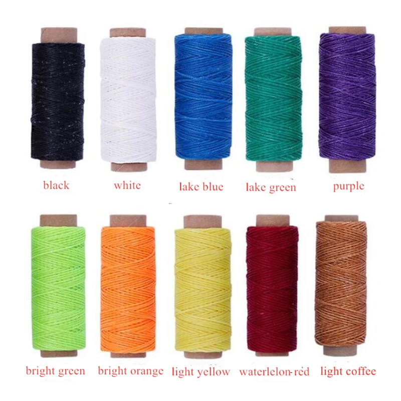 10pcs/set 50m 150D Woven 1mm Flat Wax Thread for DIY Leather Hand-Stitching Sewing Craft Material Set | Дом и сад