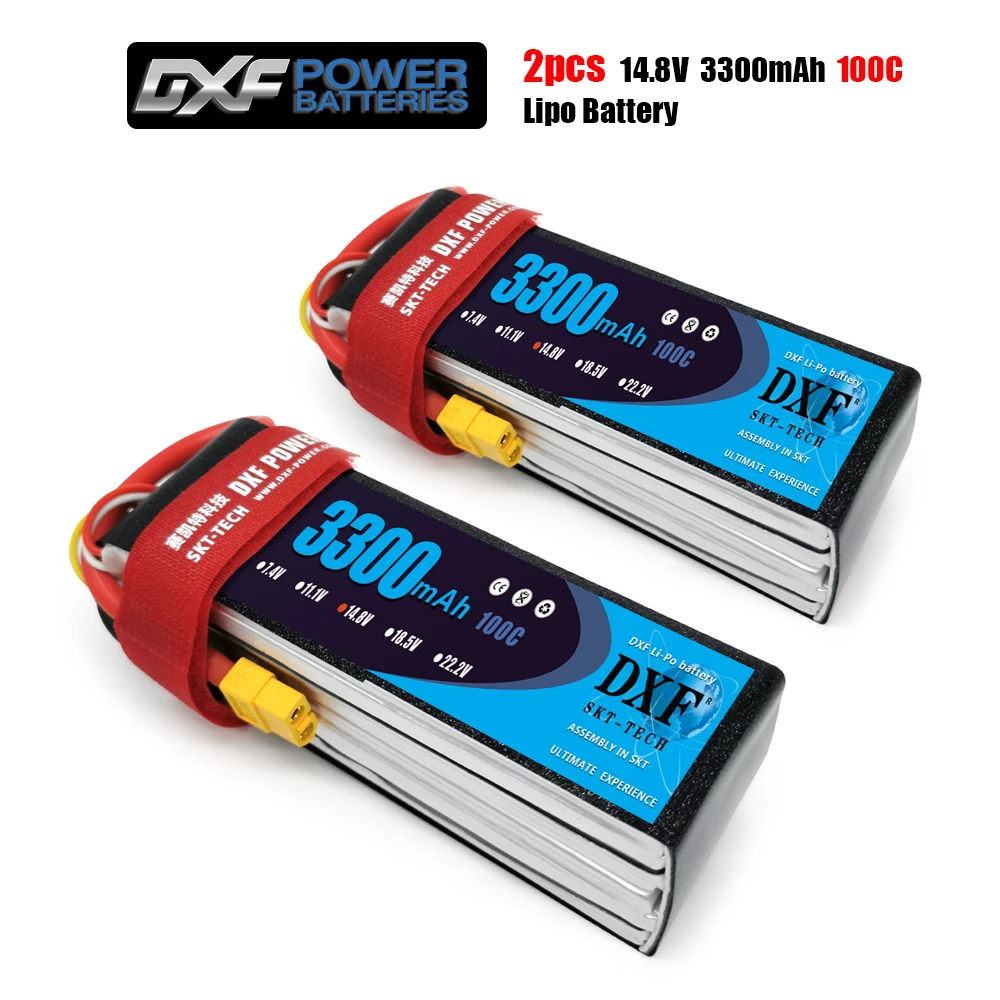 DXF 2 предмета хорошее качество RC Lipo Батарея 4S 14 8 V 3300 мА/ч 100C Max 200C для самолета Дрон