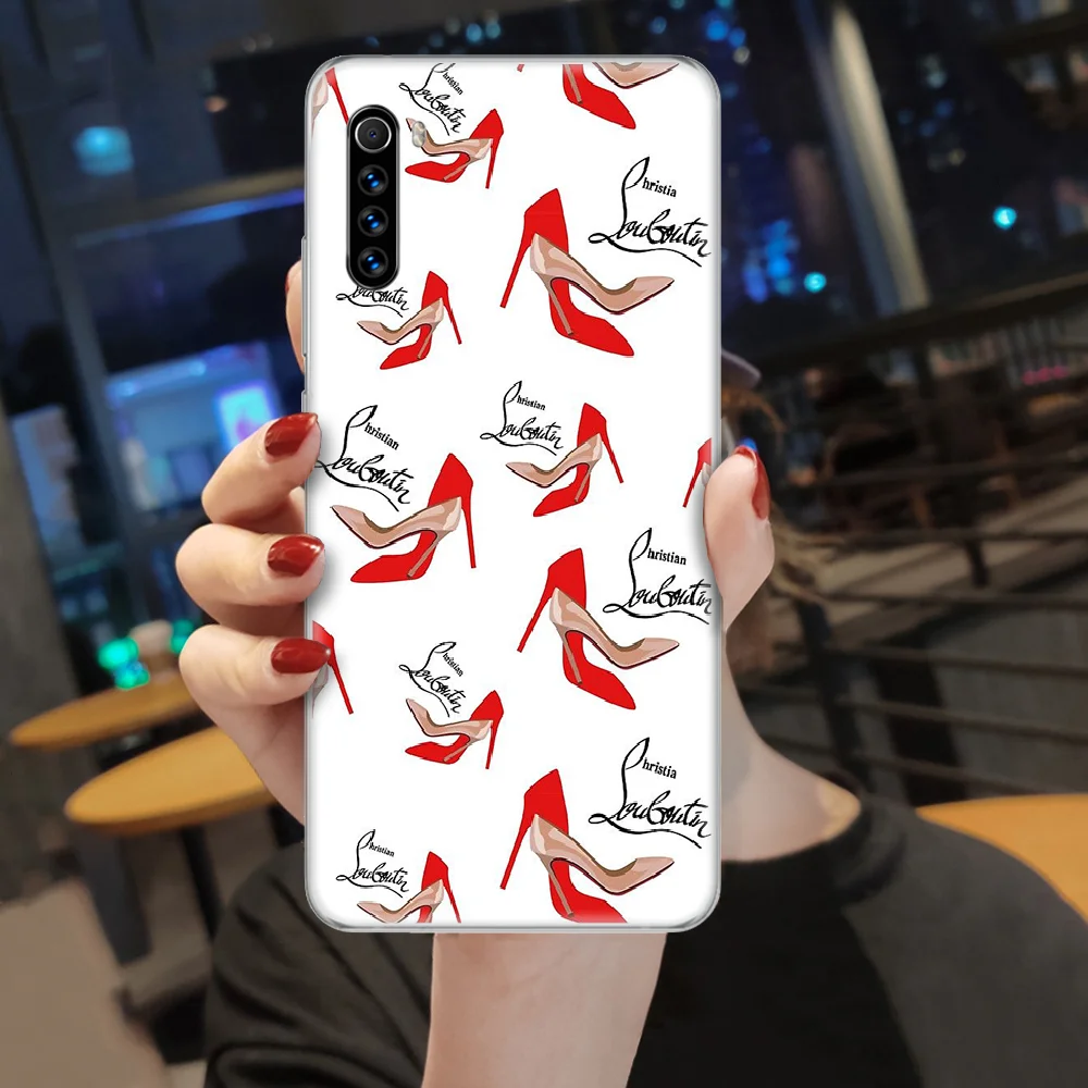 

French Brand Christian-Louboutins Phone Case Cover For XIAOMI Redmi Note 3 4 4X 5 6 7 8 9 Pro T S Max transparent Funda Pretty