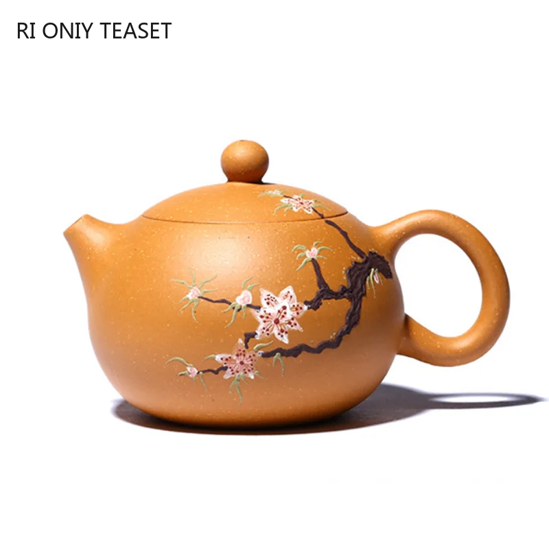 

200 мл Yixing Master ручной работы Фиолетовый Глиняный Чайник с цветочным узором Xishi Чайник Китайский Zisha чайная посуда чайная церемония подарки