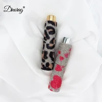 10ml refillable perfume bottle with sparkling diamonds portable empty cosmetic containers travel plastic atomizer spray bottle