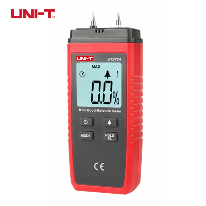 

Цифровой измеритель влажности UNI-T UT377A, прибор для измерения влажности древесины, детектор влажности древесины с автоматическим выбором диа...