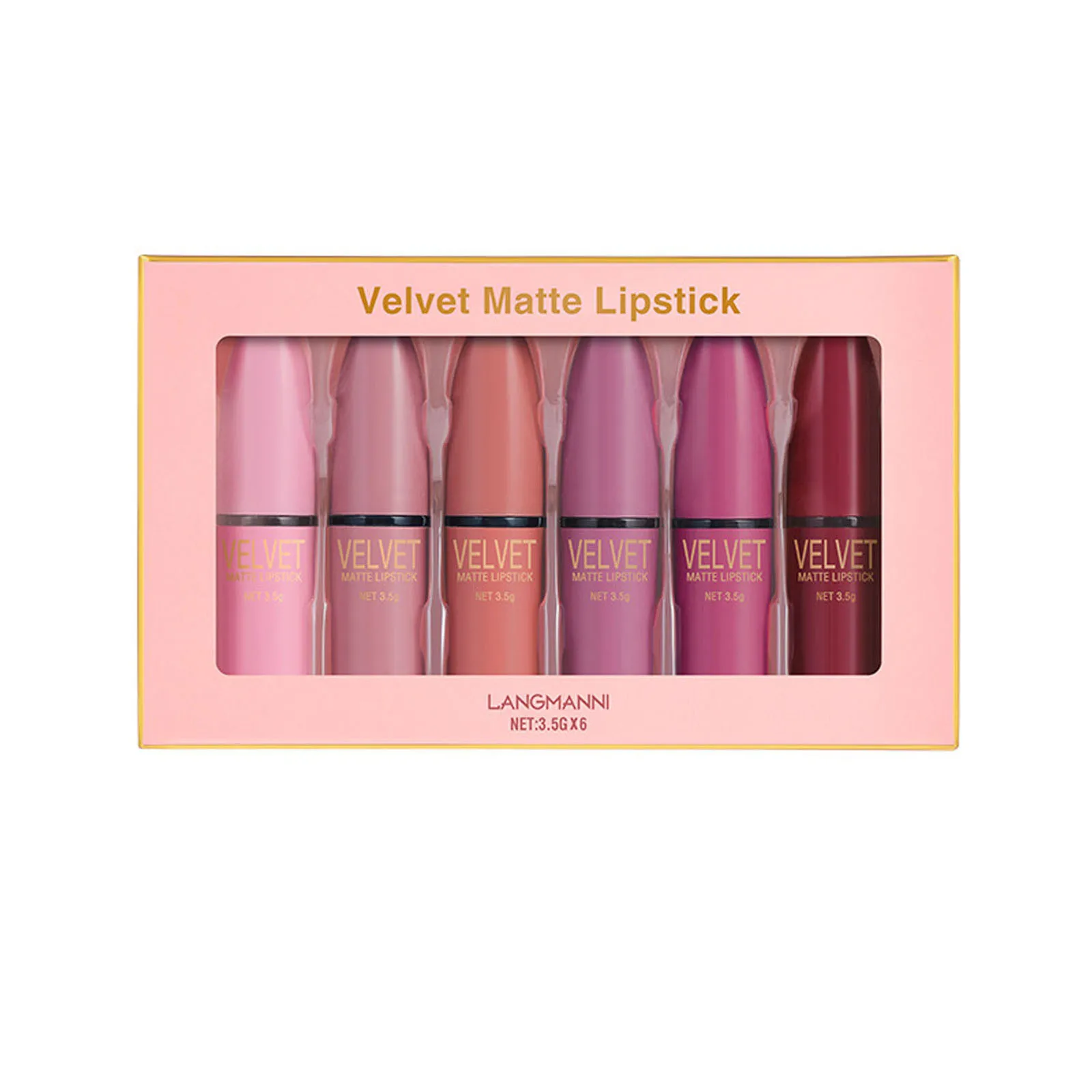 Набор матовых помад матовая водостойкая антипригарная чашка 6 цветов помады