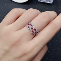elegant 925 silver ruby ring for daily wear 2mm4mm natural ruby silver ring fashion sterling silver ruby jewelry