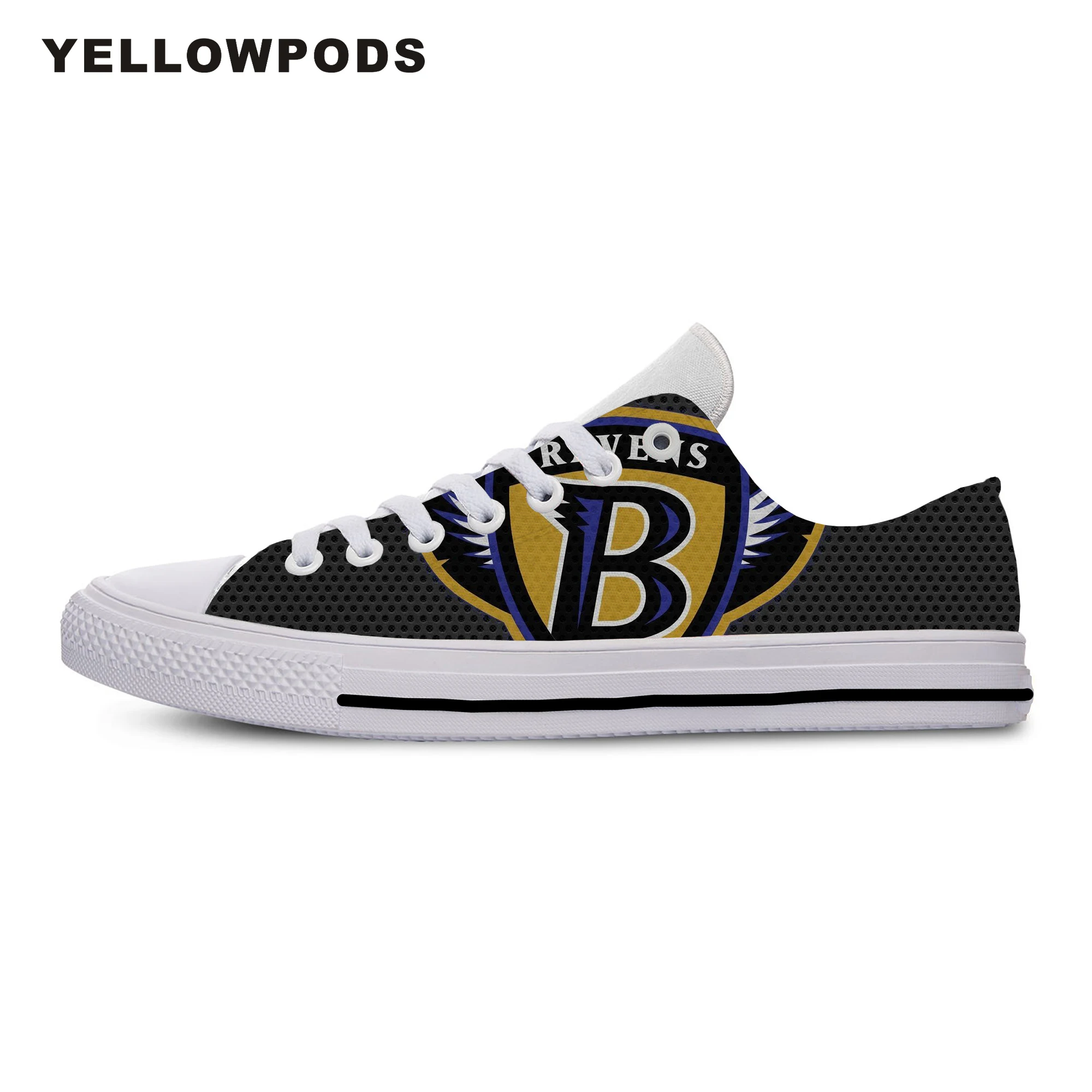 

Men Casual Shoes Ravens Fashion Breathable Leisual Shoes Baltimore Football Fans Flat Cavans Lightweight Shoes Man