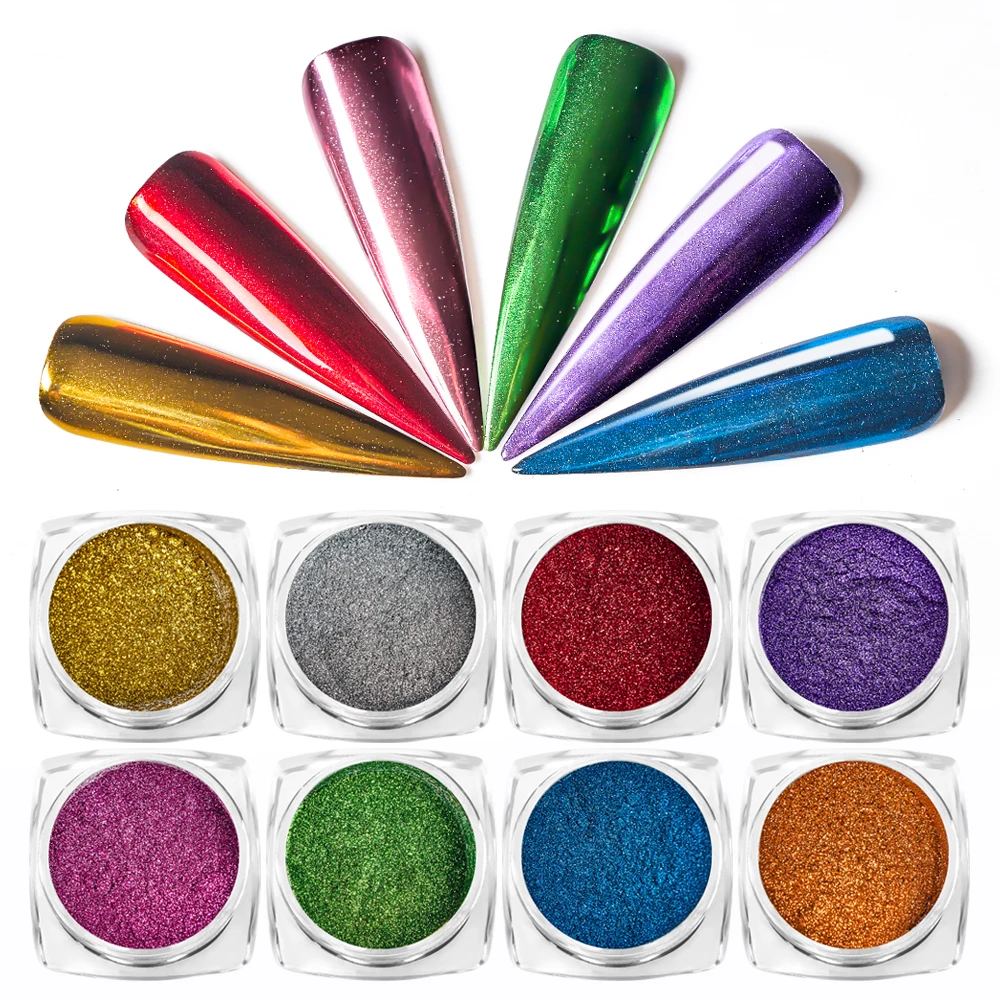 1 г блеск для голографические наклейки ногтей Dip порошок зеркальная полировка