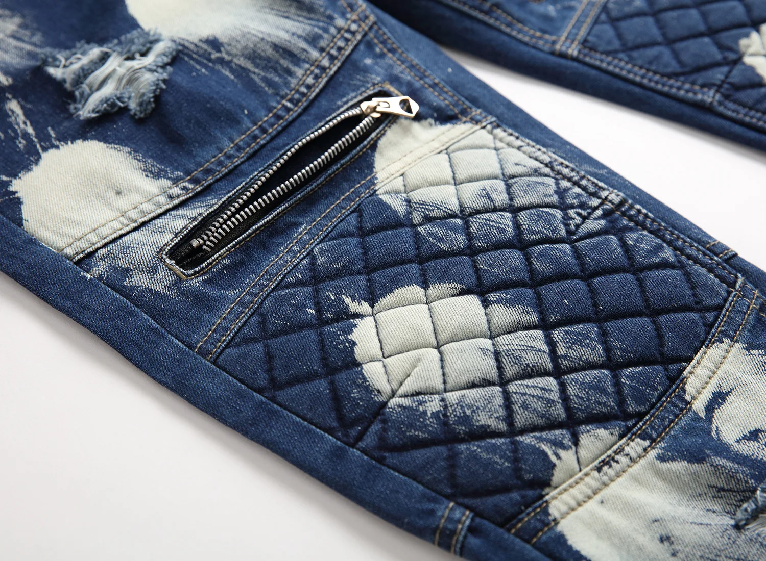 Джинсы мужские байкерские в клетку мото-байкерские винтажные прямые джинсы с