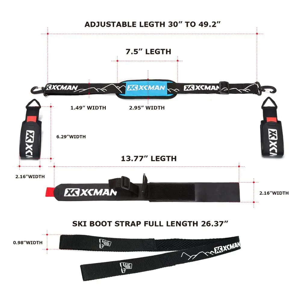 XCMAN ремни для переноски лыж и ботинок в горном стиле дополнительные на плечо с
