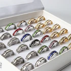 Кольца из нержавеющей стали со стразами для женщин и мужчин, ювелирные изделия для свадьбы и помолвки, подарки вечерние, 3 вида, 20 шт.лот