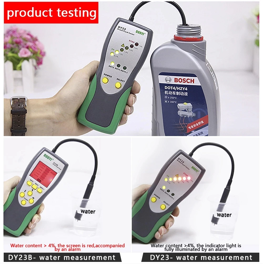 

DUOYI Car Brake Fluid Tester DY23 Accurate Test Automotive Brake Fluid Water Content Check Universal Oil Quality DOT 3/4/5