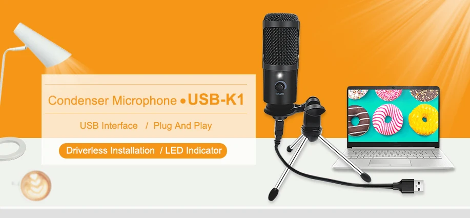 Usb микрофон конденсатор с подставкой штатив 360 градусов караоке микрофон для ноутбука Mikrofon набор вещания записи