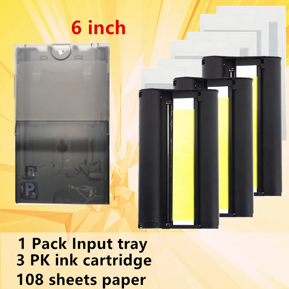 KP-108IN 100*148mm Photo Papers Ink Cartridge for Canon Selphy POSTCARD CP800 CP910 CP1200 CP1300 photo Printer input tray