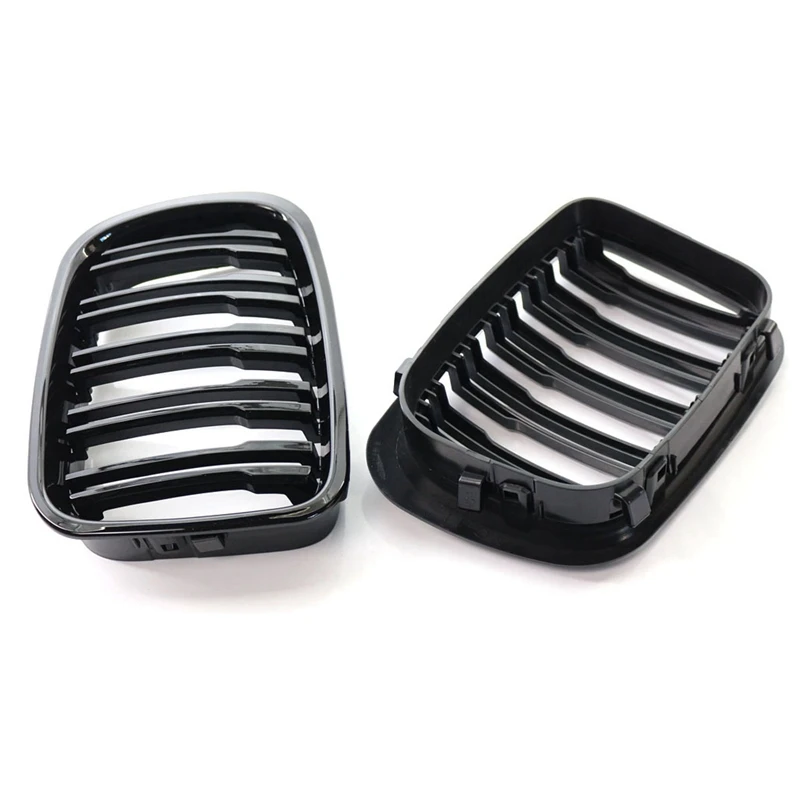 Глянцевая черная передняя решетка радиатора с двойной линией спортивный гриль