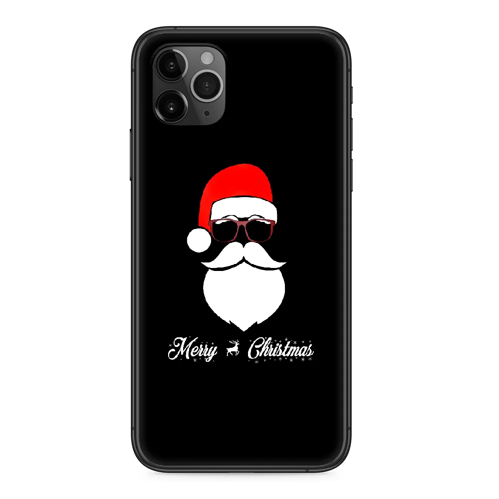 

SantaClaus Christmas Cartoons Phone Case cover For Iphone 11 7 8 XR 5 5C 5S 6 6S PLUS X XS PRO SE 2020 MAX black coque tpu prime