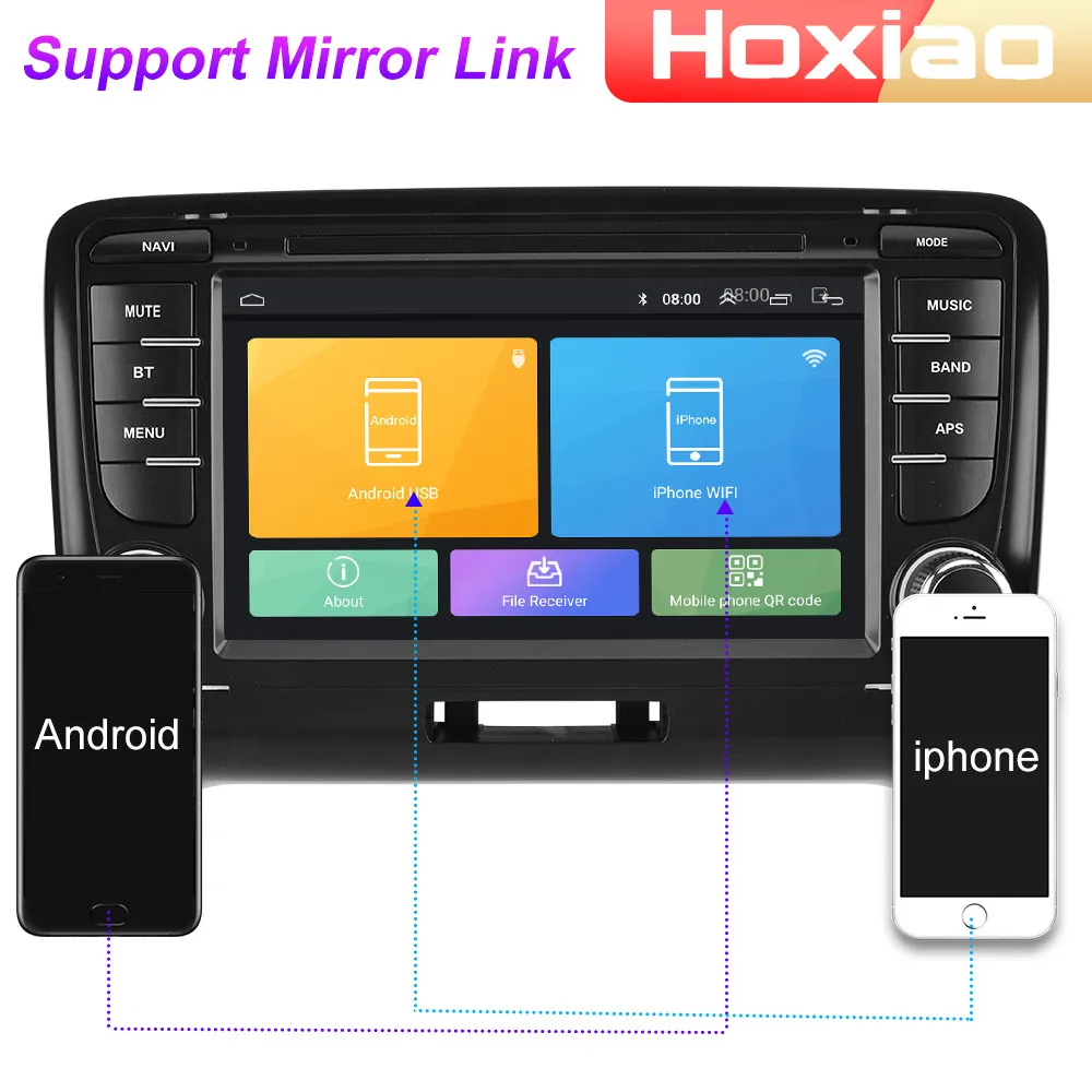 Автомагнитола 2DIN 4G Android мультимедийный видеоплеер для Audi TT MK2 8J 2006 2007 2008 2009 2010 2011 2012