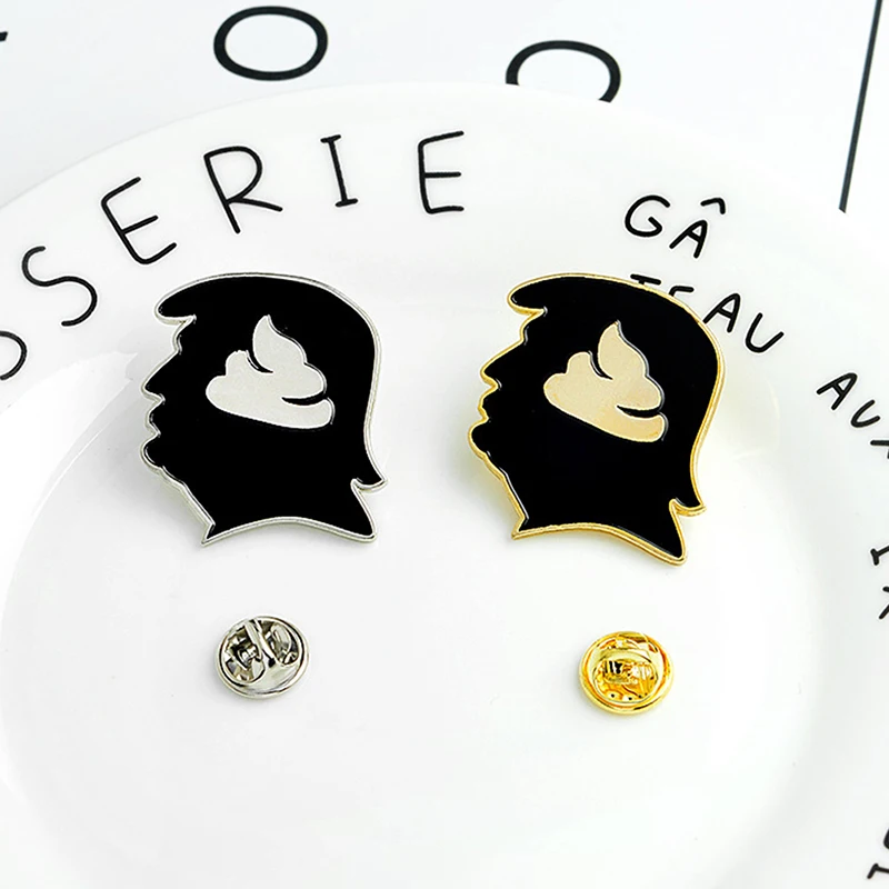 Trump shithad Pin значки на лацкан с Твердой эмалью Броши забавные булавки кожаные