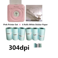 hq 304dpi portable thermal photo printer peripage ink free bt mini label printer adhesive paper impresora termica foto papel ios
