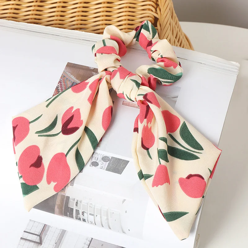 

Korean Retro Hairband Long Ribbon Ponytail Scarf Hair Tie Accessories Fashion Women Girls Elastic Hair Bands Hair Scrunchies
