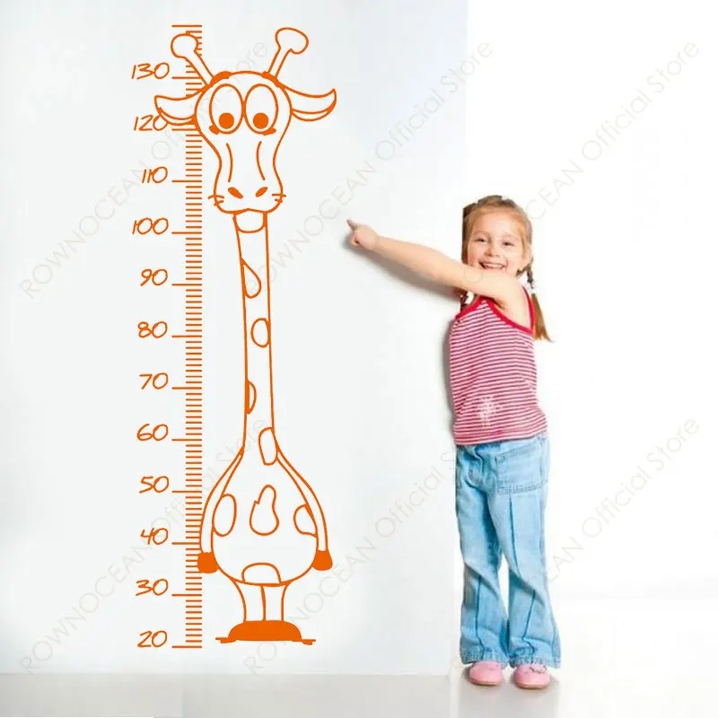 

Giraffe Growth Chart Wall Sticker Vinyl Art Home Decor for Kids Room Bedroom Cartoon Height Decals Nursery Decoration Mural 4837