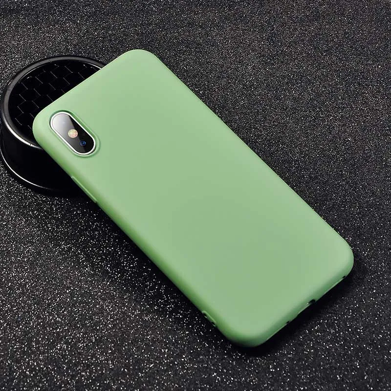 green Противоударные резиновые чехлы для телефонов для iPhone 11 Pro Max 7 8 6 6s Plus жидкий силиконовый мягкий чехол из ТПУ для iPhone XS Max XR X Case - Цвет: green