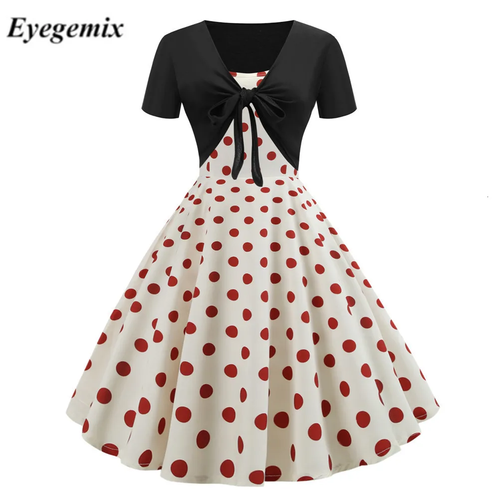Women Fall Two-piece Patchwork Floral Print Dress Elegant 50 S 60 Vintage Business Party Formal Office Plus Size Work Dresses | Женская
