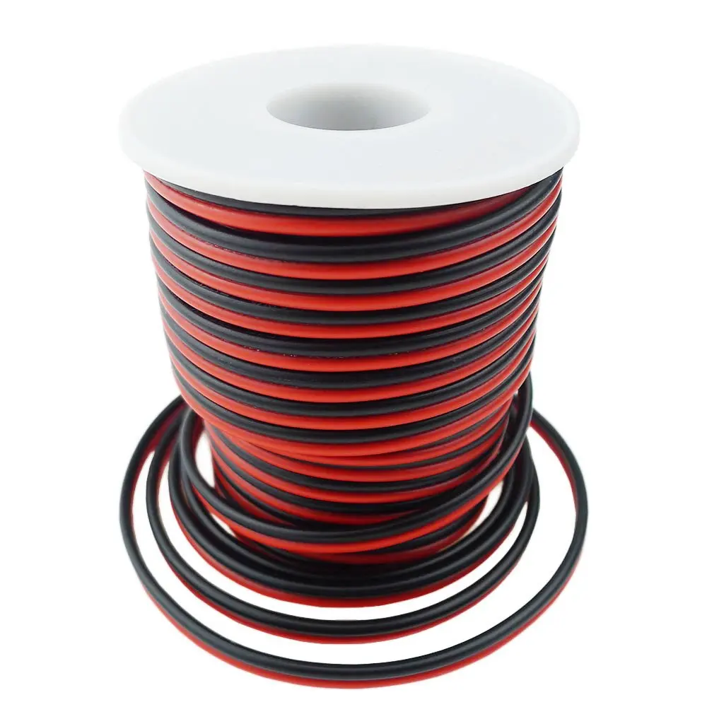 40FT 18 Gauge Single Color LED Strip Extension Cable 18AWG 2pin 2 Red Black Stand Wire Conductor for Ribbon Lamp jk623 | Лампы и