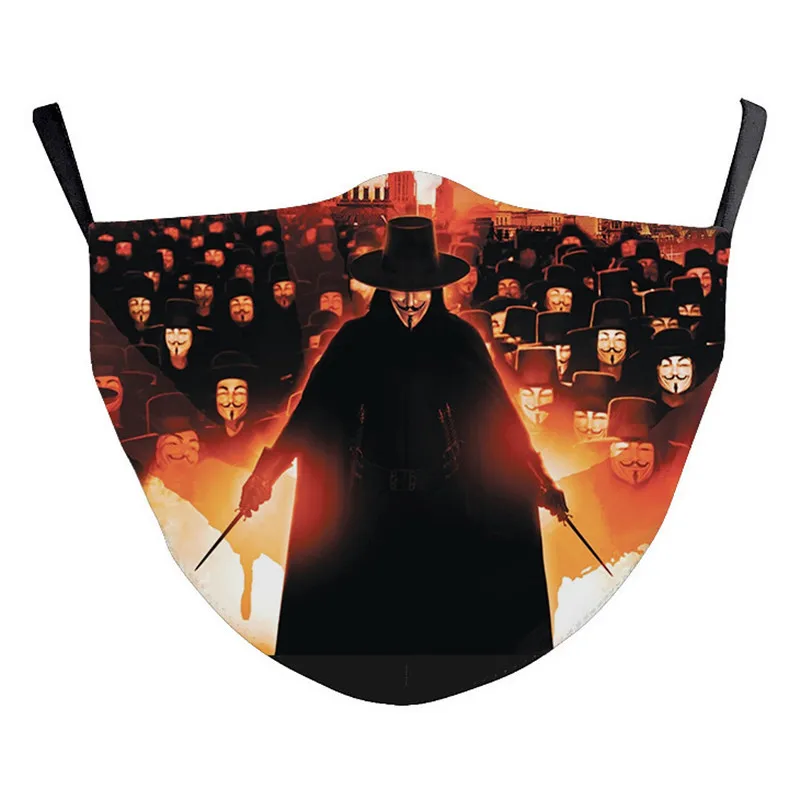 Пленка V для Вендетта искусственная маска лица пылезащитный реквизит мужчин и