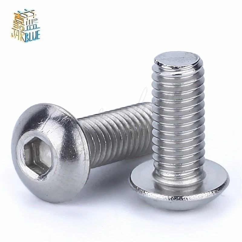

(50 pc/lot) M2,M2.5,M3,M4 *L =4~50mm ISO7380 Stainless Steel A2 Hex socket button head cap toy screw