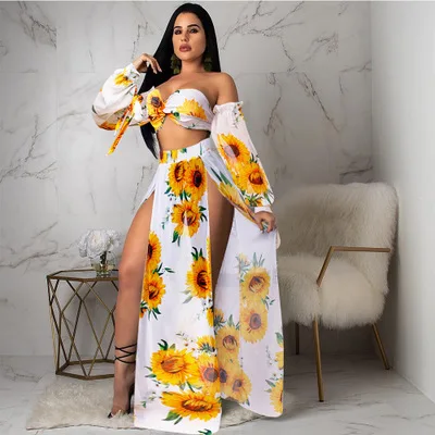 Yellow 5 Piece Set Горячие сексуальные бикини размера плюс купальники Для женщин Цветочный принт 3/5 шт Высокая талия бюстгальтер бандажный Купальник бикини купальный костюм для купания - Цвет: Yellow 5 Piece Set