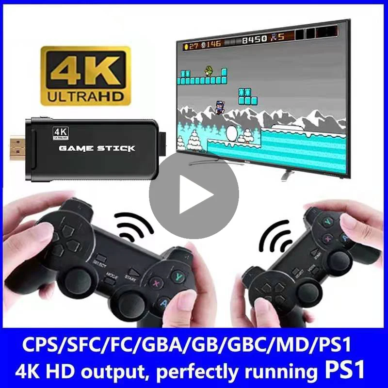 

Game Stick 4K Console Retro Video Player Arcade Portable TV Set-Top Box for Children Kids Videogame Smart Mini Emulator Machine