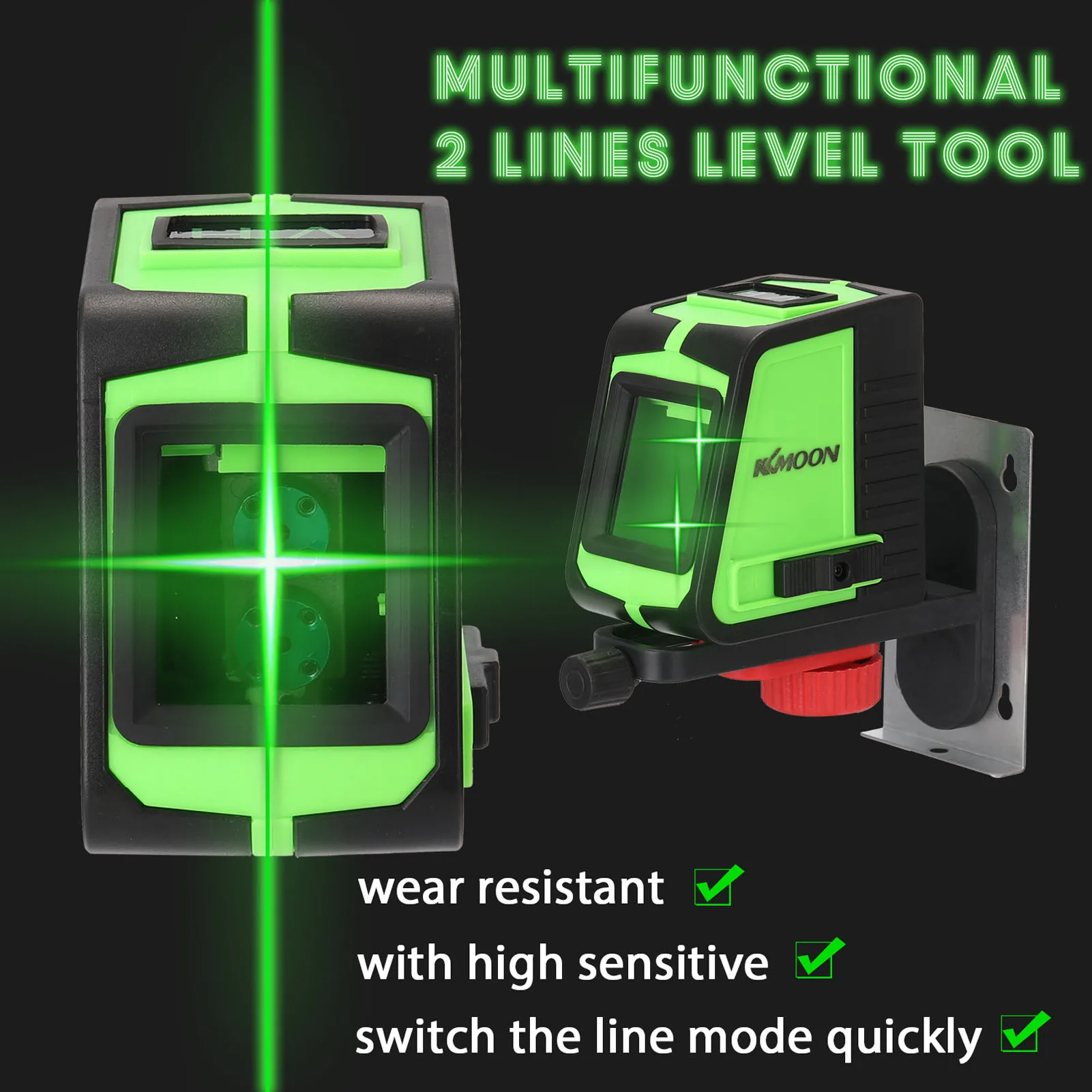 laser level Green 2 lines self-leveling Leveler Vertical Horizontal Cross beam line Self-Leveling Powerful Laser | Инструменты