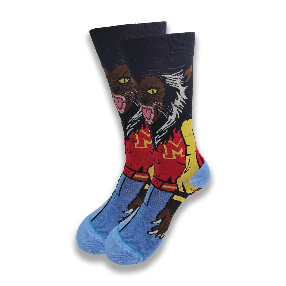 

A Pair of Men Happy Funny Winter Warm Socks Cartoon Anime Long Socks Men Cool Crew Socks Street Fashion Sewing Pattern