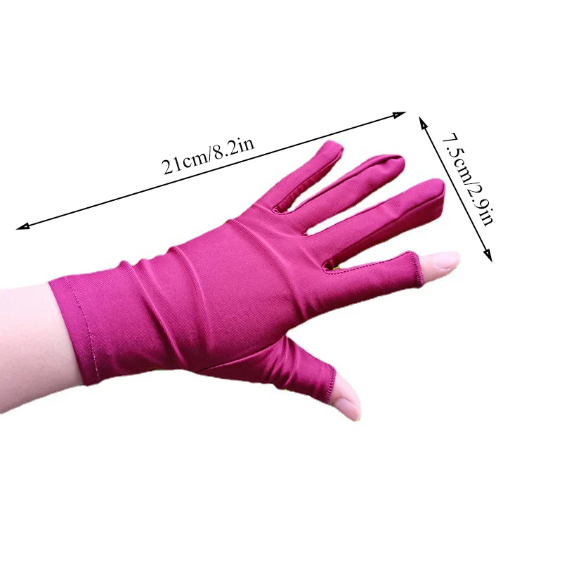

Solid Color Half Finger Thin Mittens Women Driving Gloves Fingerless Gloves Breathable Stretch Sunscreen Anti-Uv Thin Mittens