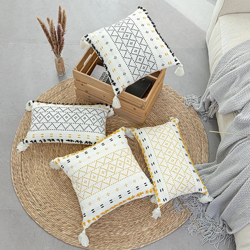 

Nordic Bohemian Cushion Cover 45x45cm/30x50cm Geometric Pillow Cover With Tassels Modern Pillow Case for Sofa Decor Pillowcase