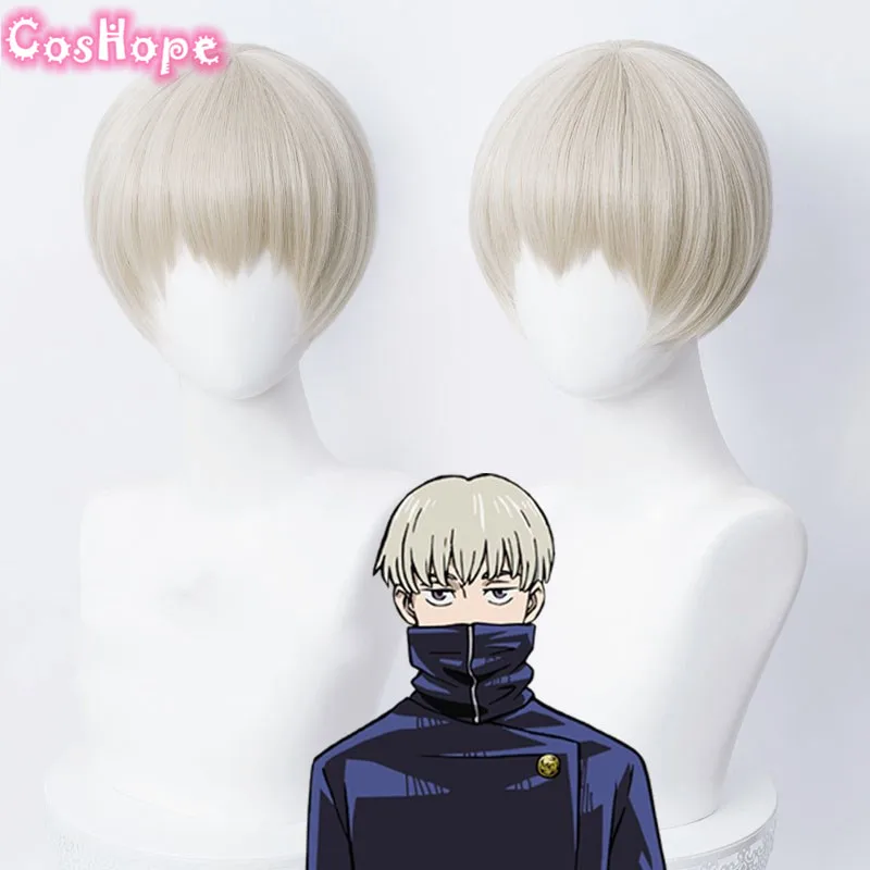 

Мужские короткие Рождественские парики Toge Inumaki для косплея ююютсу кайсена, 28 см, парики для косплея из аниме, термостойкие синтетические пар...