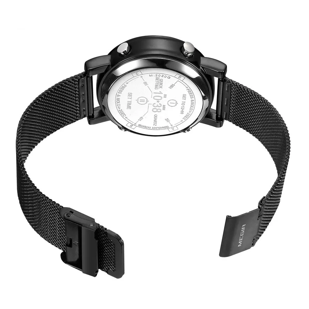 

2020 New Luxury Quartz Watches Men Sport Roller Pointer Fashion Business Casual Stainless Steel Leather Wristwatch