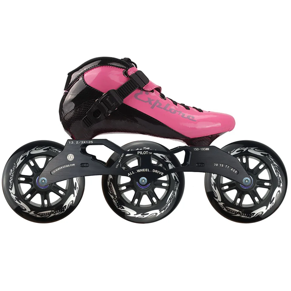 ISPORTS скоростные роликовые коньки из углеродного волокна для соревнований 3*125 мм или 4*100/110 мм уличные гоночные коньки Patines роликовые коньки SH56