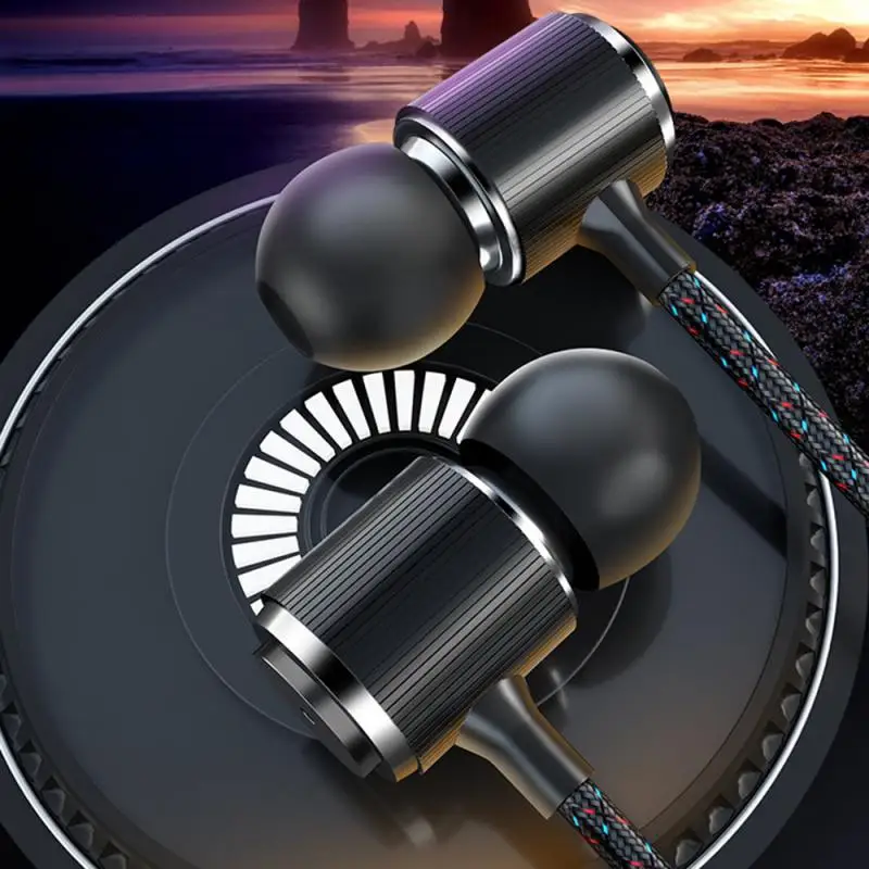 3 5 мм Металлические проводные наушники Сабвуфер Проводная гарнитура HIFI DJ в ухо с