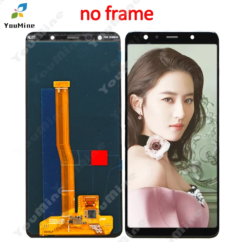 Для Samsung Galaxy A7 2018 ЖК дисплей сенсорный экран дигитайзер A750 A750F с рамкой в сборе для