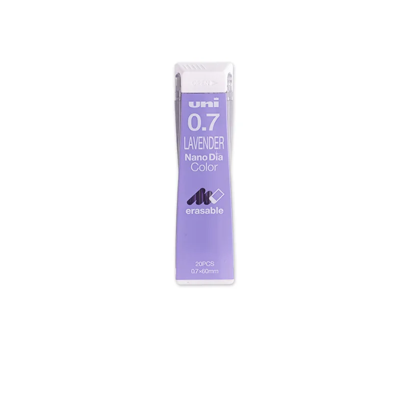 1 pc Lavender 1 шт. UNI Nano Dia 0,7-202NDC 0,7 мм красный/синий/мятно-голубой/оранжевый/зеленый/розовый/Лавандовый/механический карандаш свинцовый цветной грифель - Цвет: 1 pc Lavender