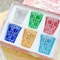 whisky crystal glass wine cup water tea milk cup luxury birthday presents wedding gifts box packaging 6 pieces set free shipping